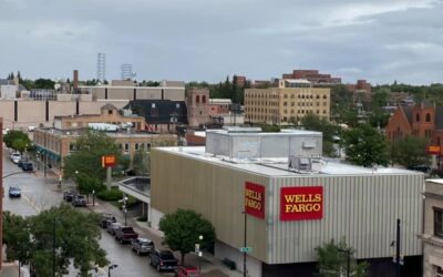 Wells Fargo An aerial view of the Wells Fargo building in Downtown Cheyenne.