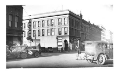 PIONEER-AND-17TH A historic photo of the corner of Pioneer Ave and 17th Street in Downtown Cheyenne.