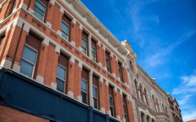 Brickwork Buildings Colorful brickwork is displayed in a row of historic buildings in Downtown Ceheynne