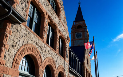 Depot – Street View A street view of the Cheyenne Depot, highlighting its colorful stonework exterior.
