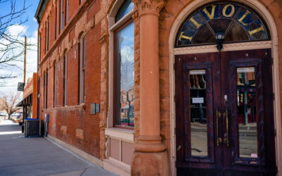 Tivoli Building – Door Angled close-up of the front entrance and side of the Tivoli Building
