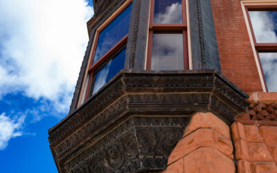 Tivoli Building Exterior view of a second-floor window on the Tivoli Building