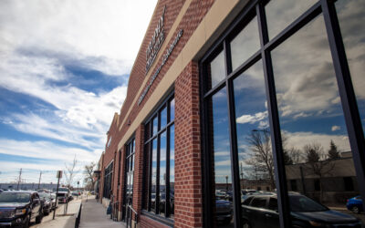Trophy Creative Exterior of Trophy Creative, with signage and large windows.