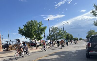 Bicycles on 15th A group of cyclists ride their bikes in Downtown Cheyenne.
