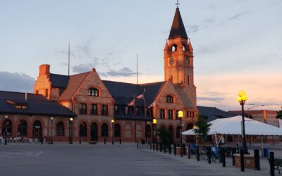 SUNRISE AT DEPOT The sun rises and casts a warm glow on the Cheyenne Depot.