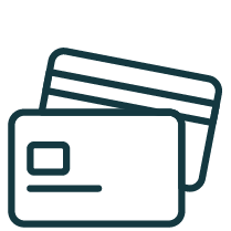 An icon of two credit cards